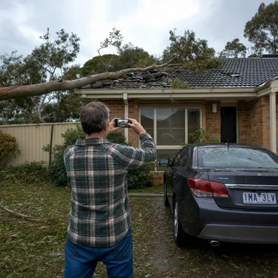 Photographing storm damage for an insurance claim in Toowoomba